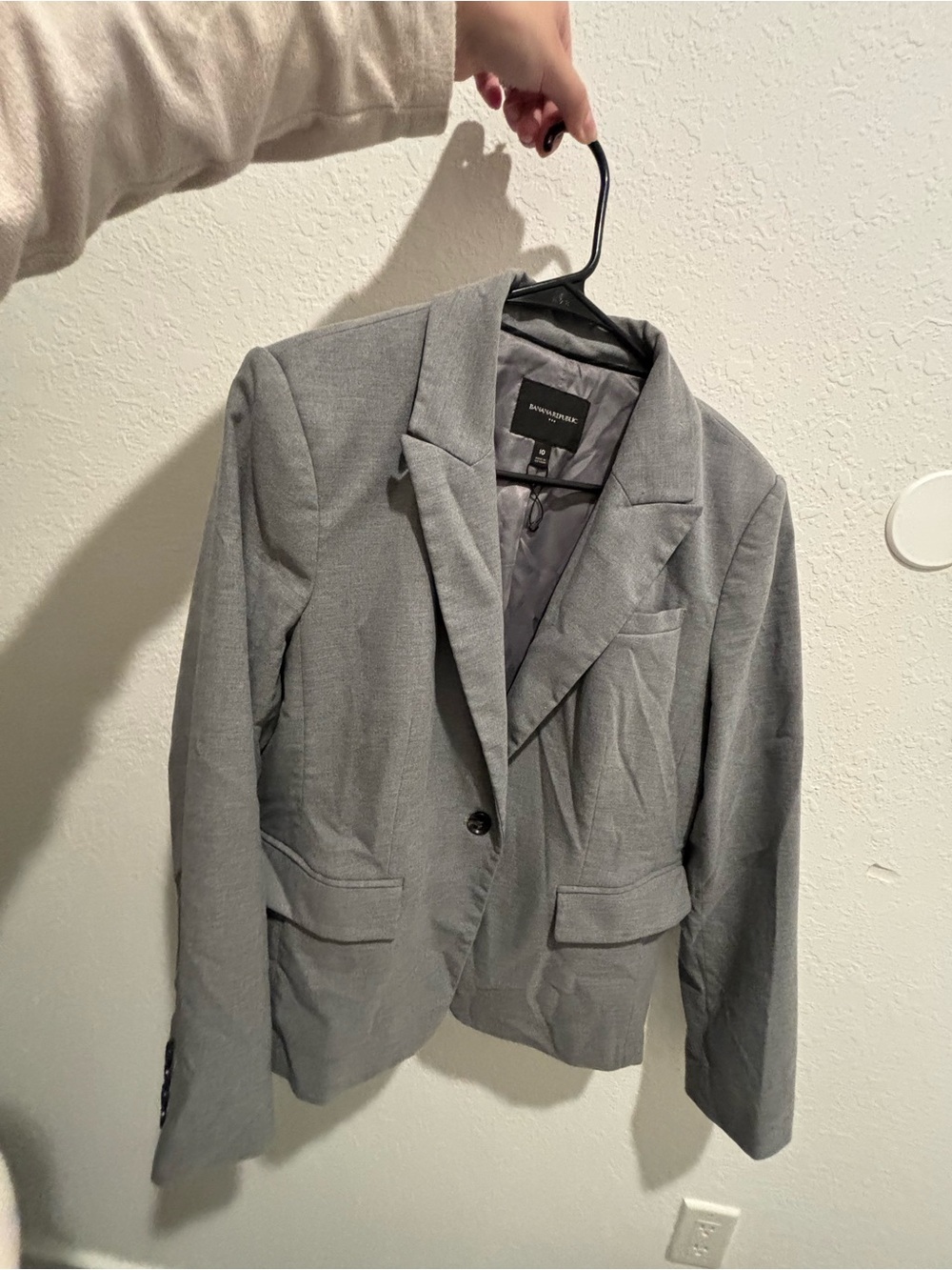 Banana Republic Stretch Twill Classic Blazer Heather Gray